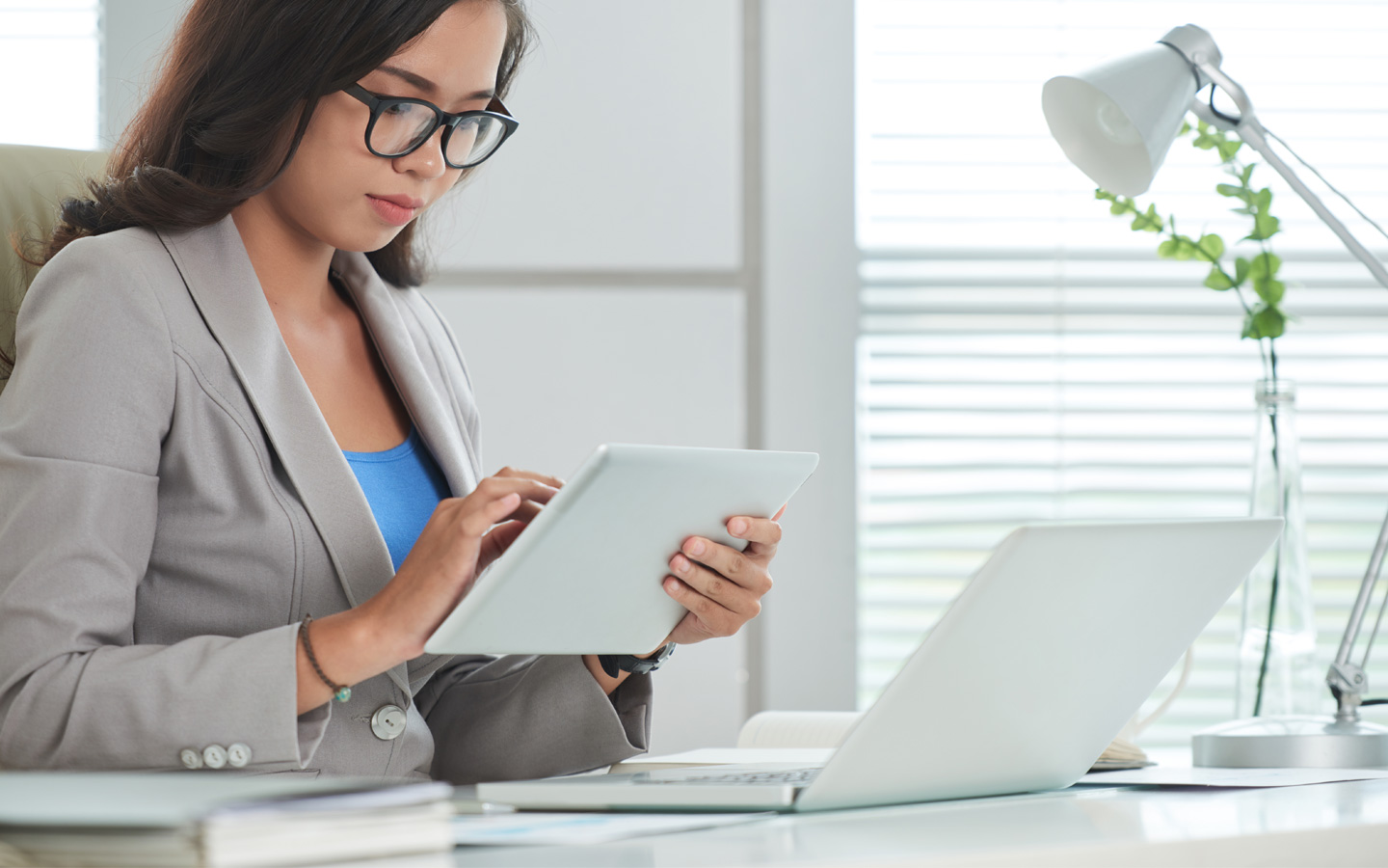 Woman working on finances